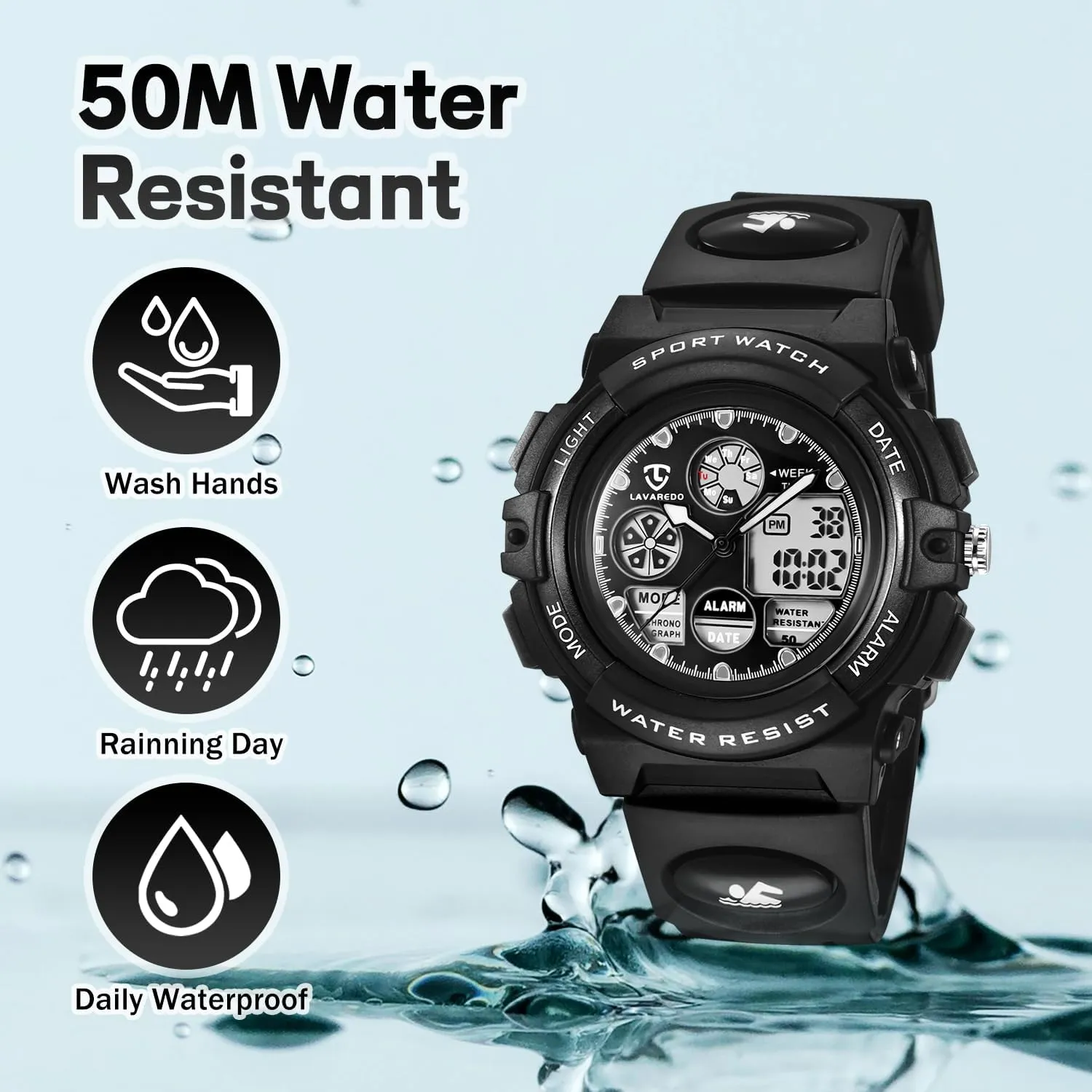 Kids Watch for Boys and Girls Ages 5-15, Analog Digital Waterproof With Alarm Clock Stopwatch, Birthday and Christmas Gifts