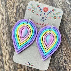 Large Multi-Layered Petal Beaded Earrings