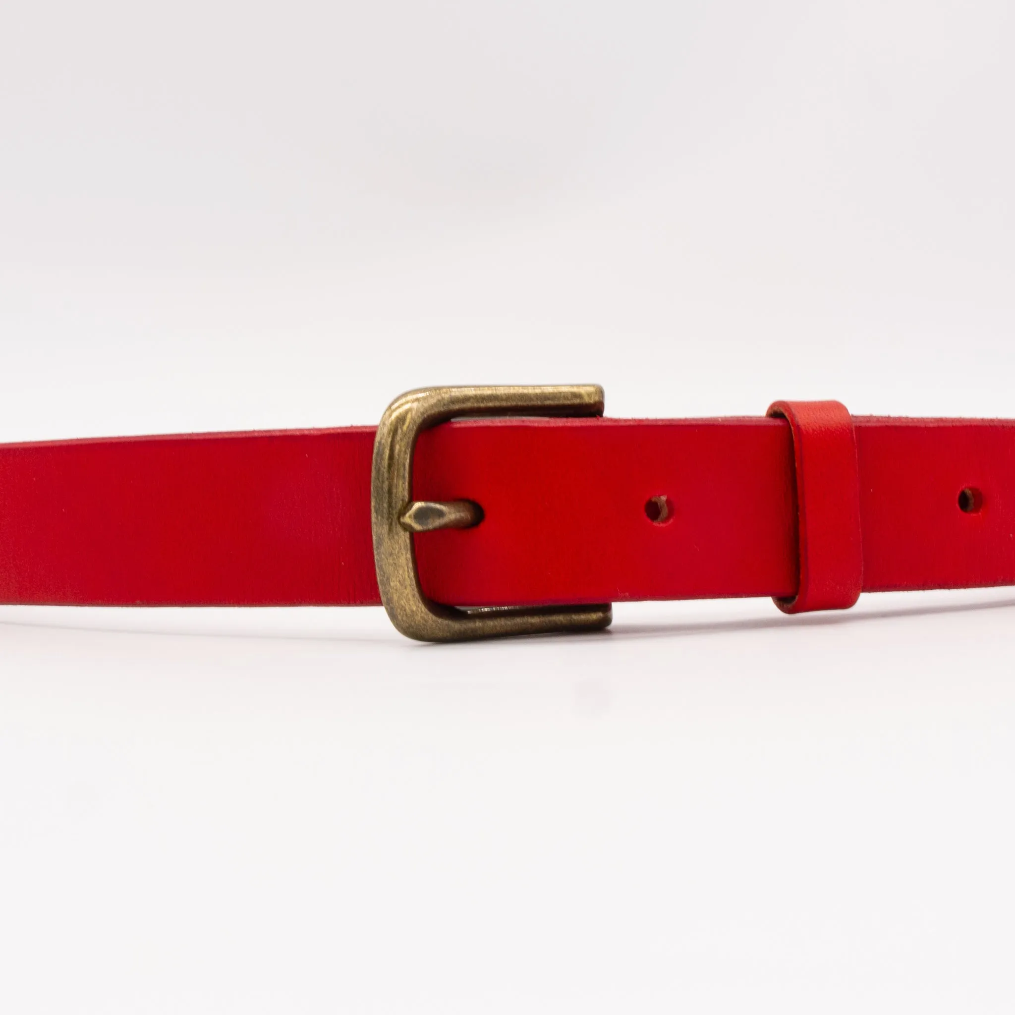 Leather Belt in Crimson
