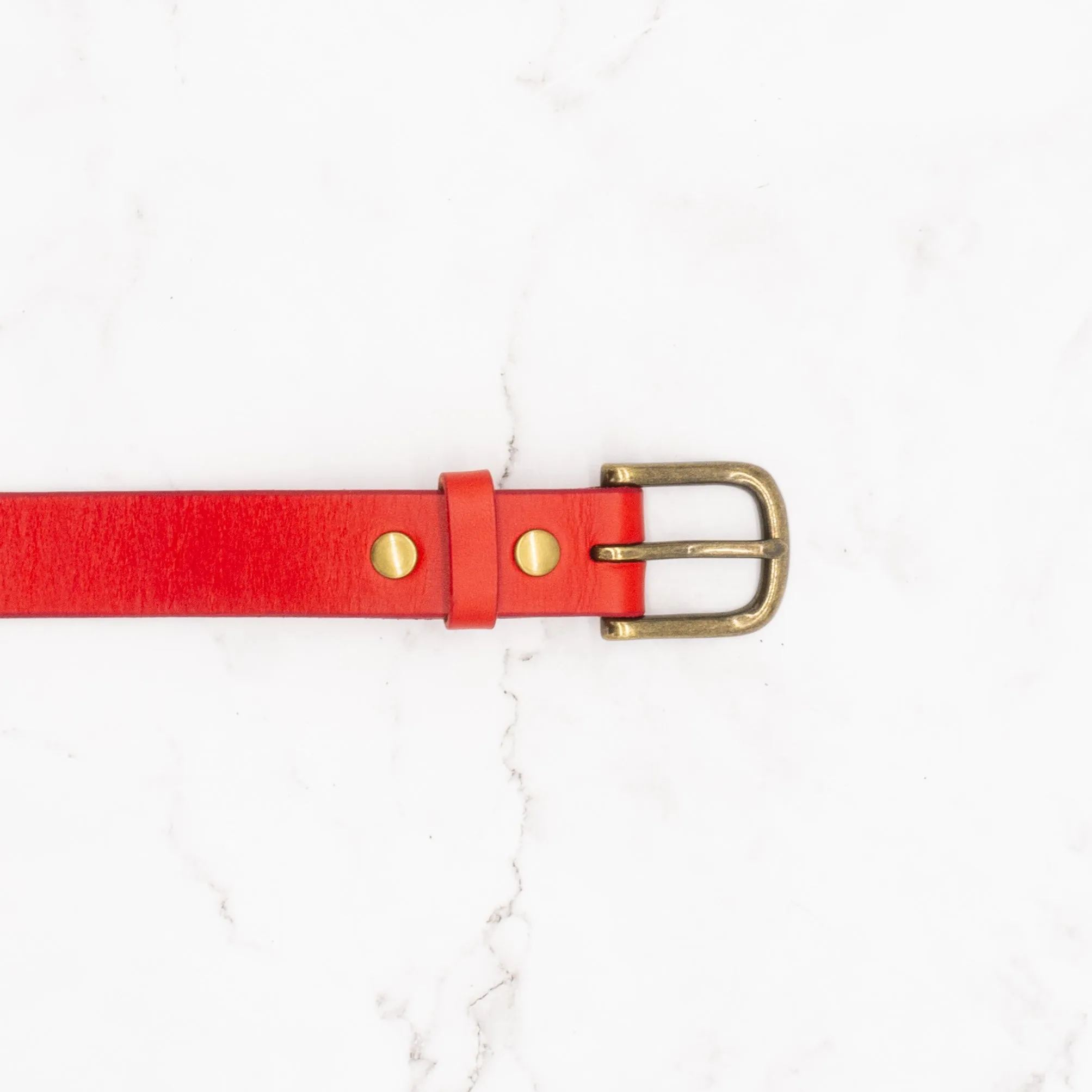 Leather Belt in Crimson