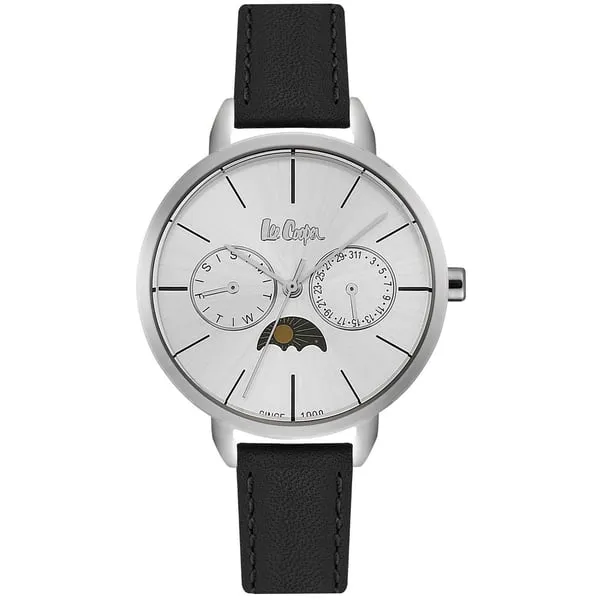 Lee Cooper Men's Watch Analog, White Dial Black Leather Strap, LC06536.331