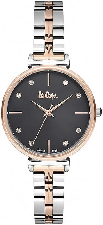 Lee Cooper Women's Watch Analog, Black Dial Silver Stainless Steel Band, LC06754.560