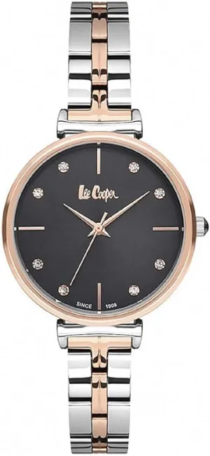 Lee Cooper Women's Watch Analog, Black Dial Silver Stainless Steel Band, LC06754.560