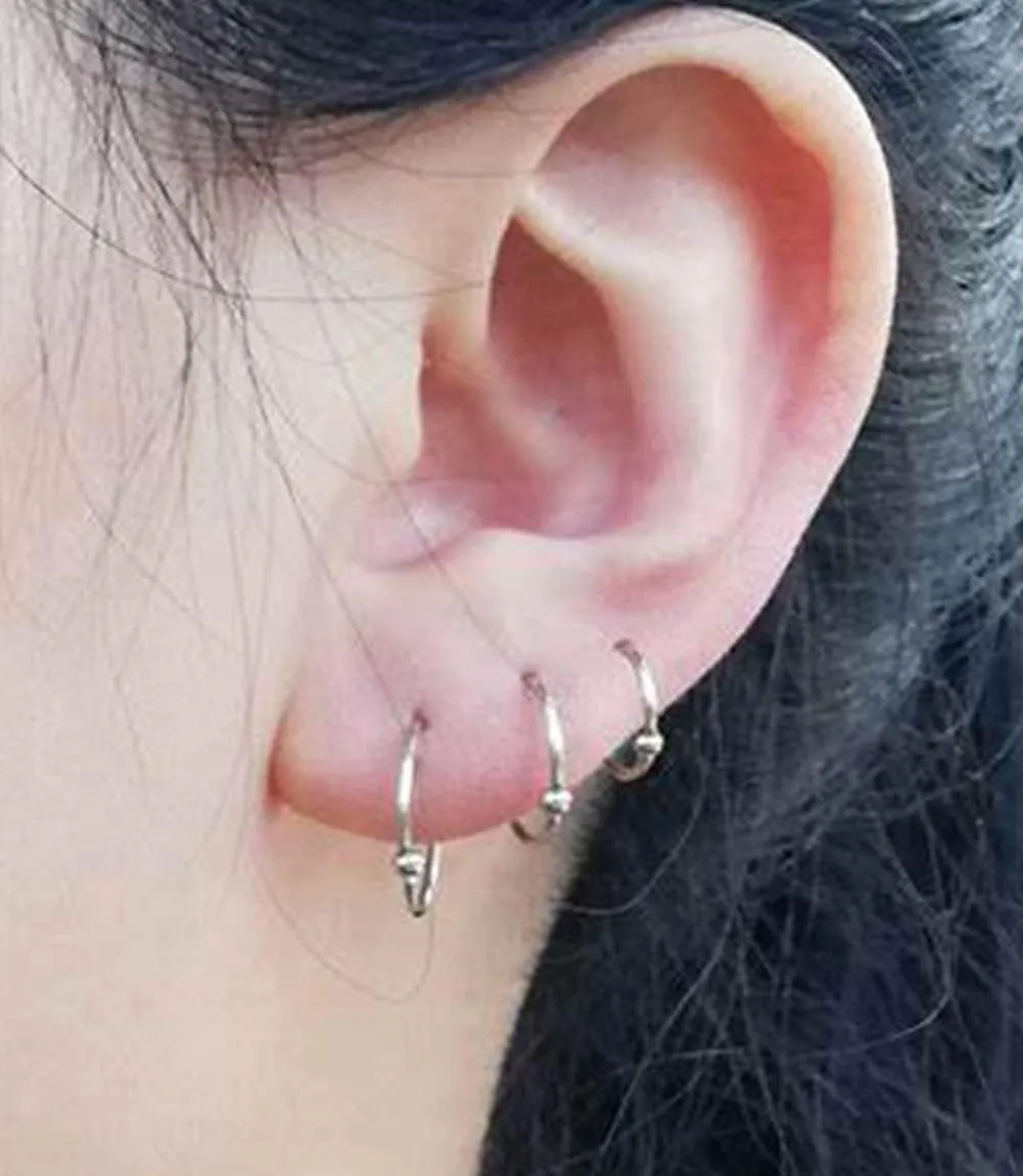 Longita Cartilage Earring Flat Back Cartilage Earrings for Women Silver Gold Helix Piercing Jewelry Tragus Earrings Threadless Flatback Screw Back Earrings 16g 20g Cartilage Hoop Earring