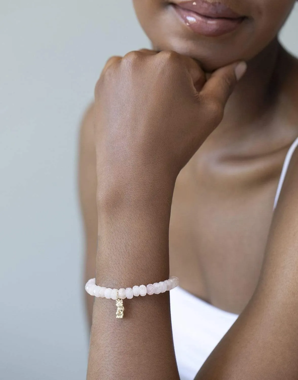 Lucky Cat Charm Morganite Bracelet