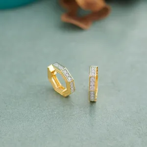 Octagon Small Diamond Hoops