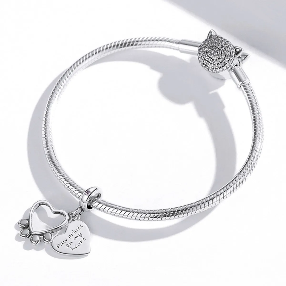 Paw Prints on My Heart Dangle Charm