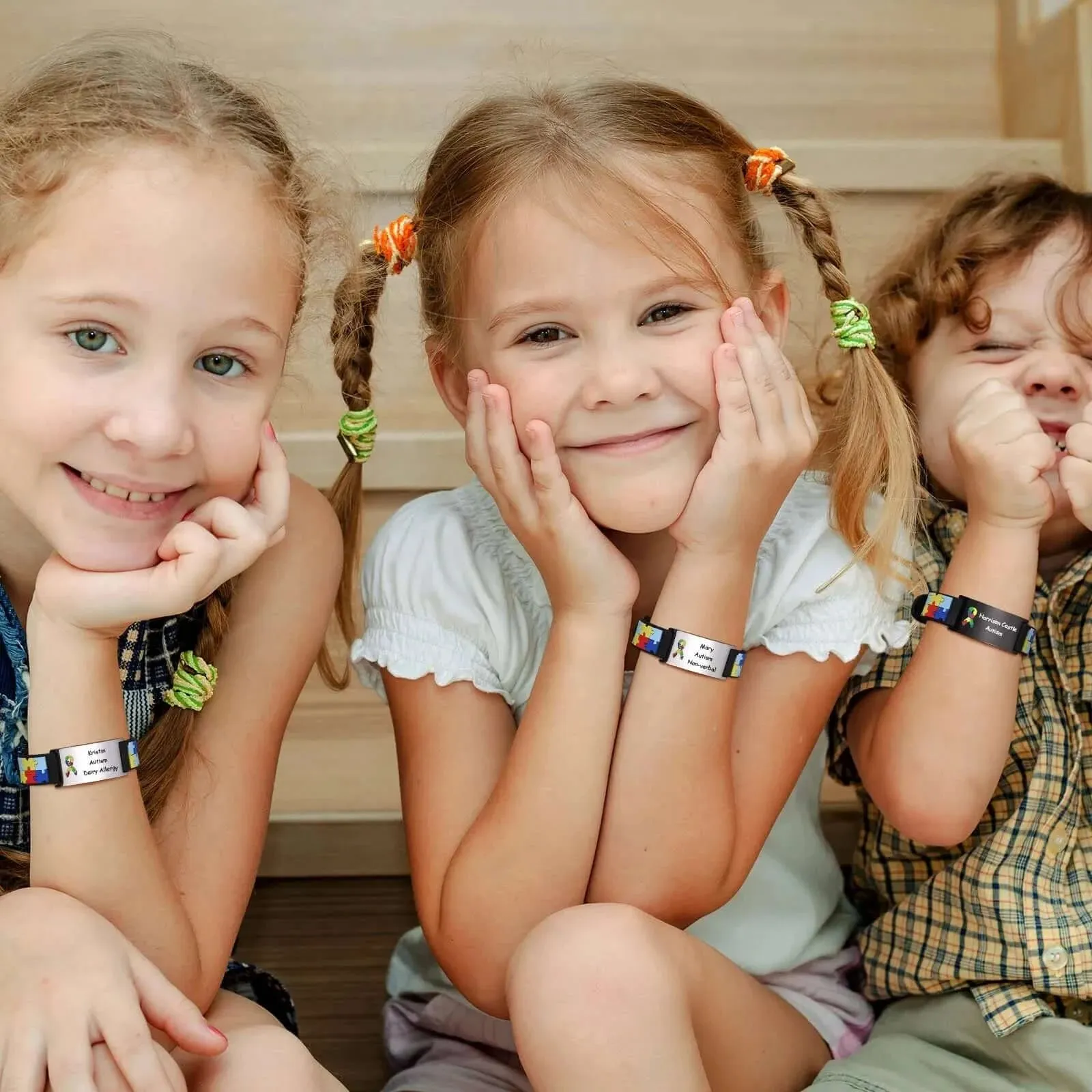 Personalized Autism Aspergers Engraved Medial Alert Bracelet for Children