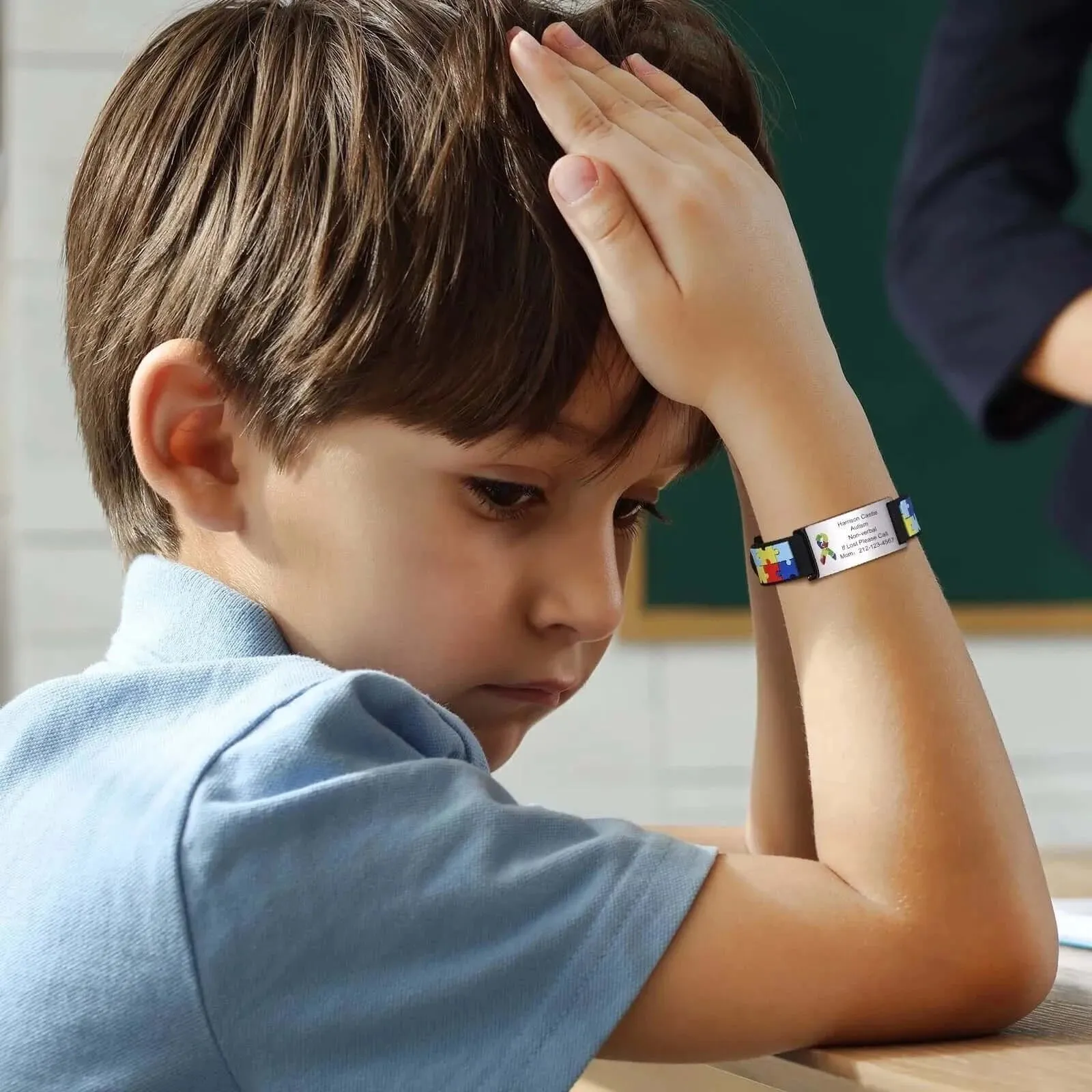 Personalized Autism Aspergers Engraved Medial Alert Bracelet for Children