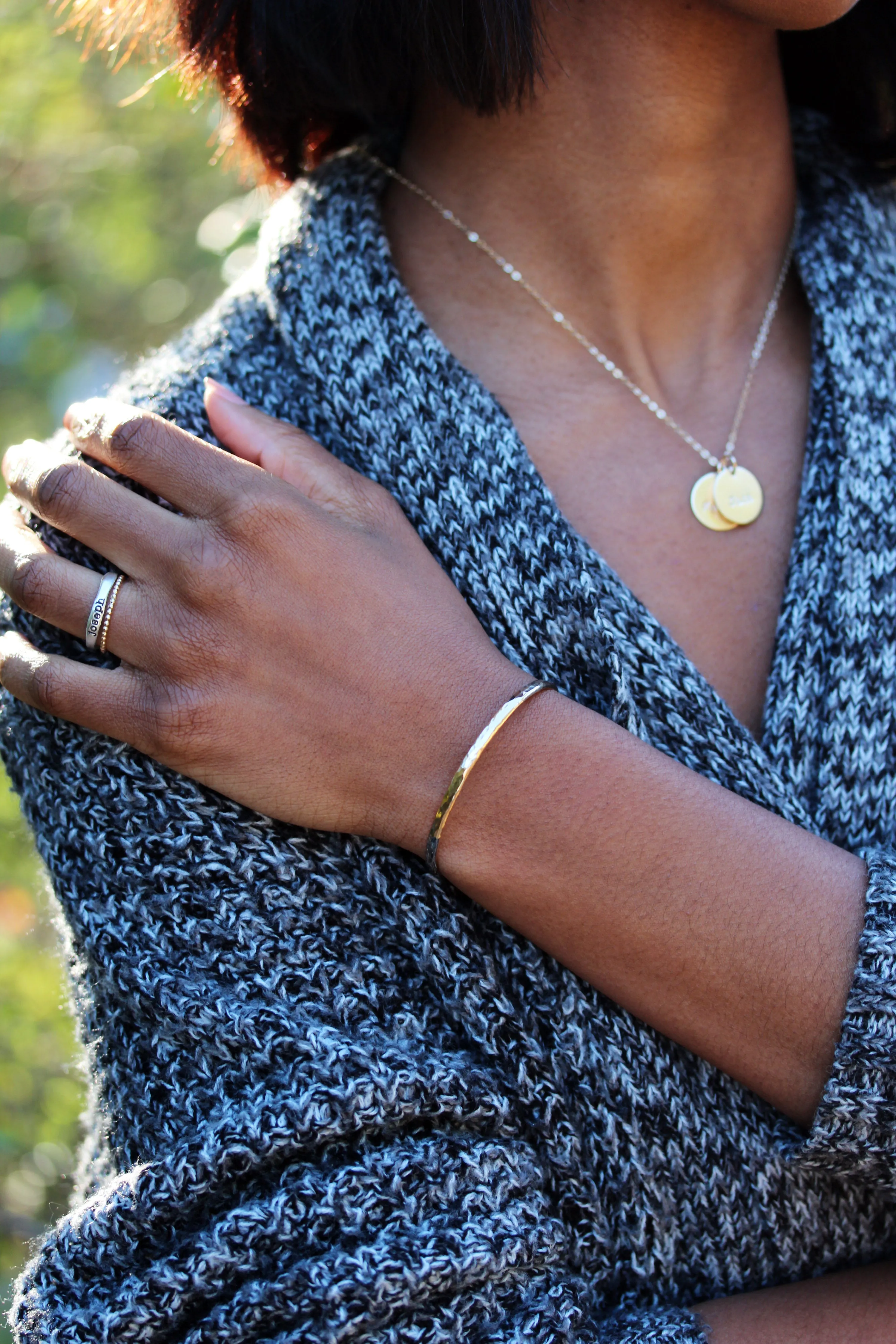personalized textured cuff {gold}