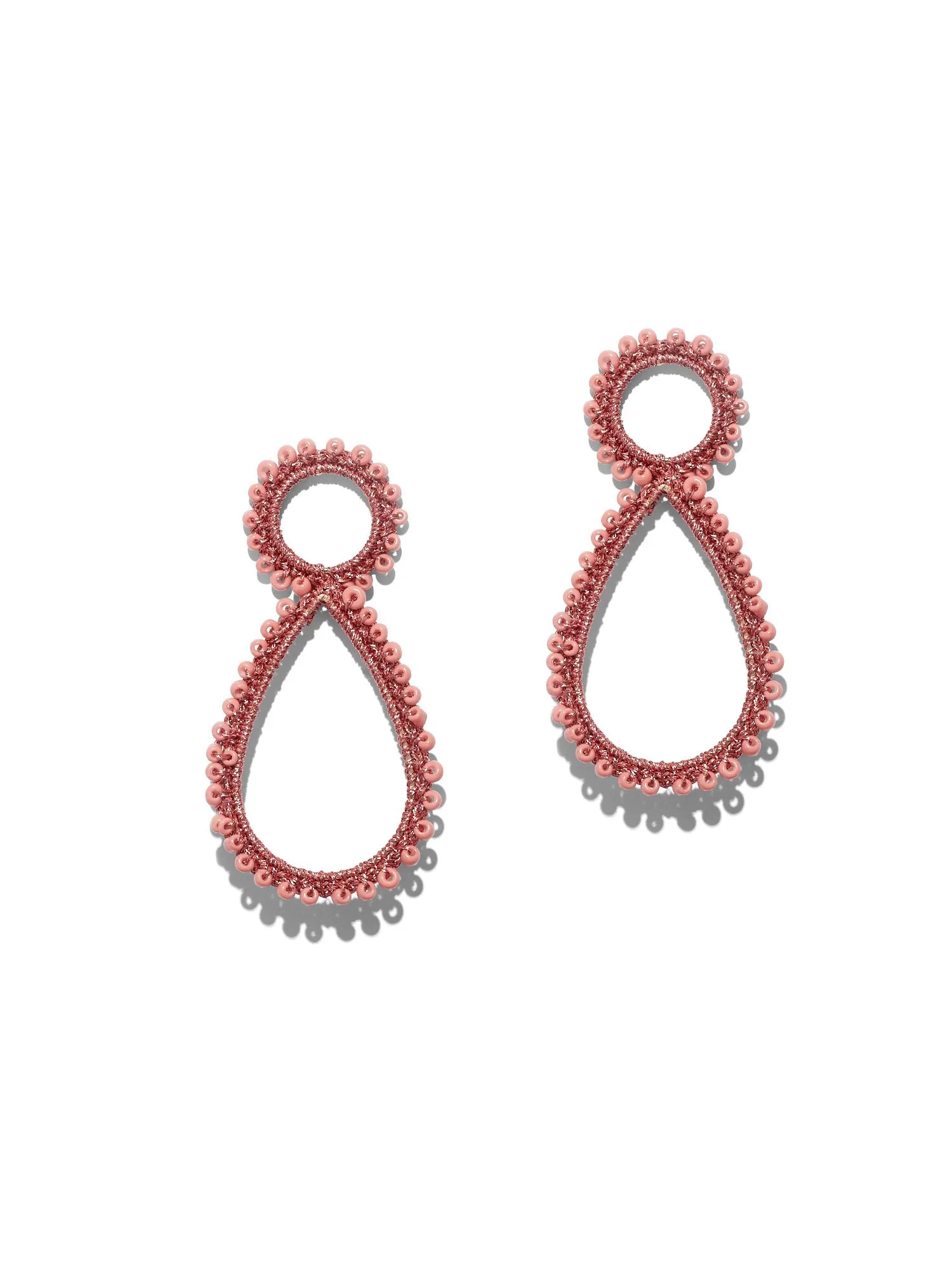 Pink Beaded Drop Earring