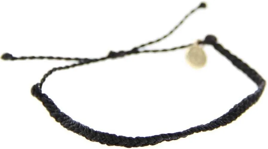 Pura Vida Mini Braided Bracelet - Plated Charm, Adjustable Band