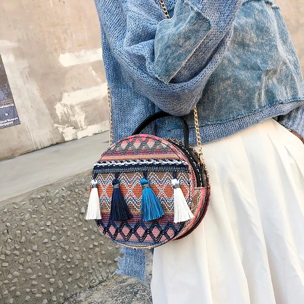 Round Rattan Hippie Bags