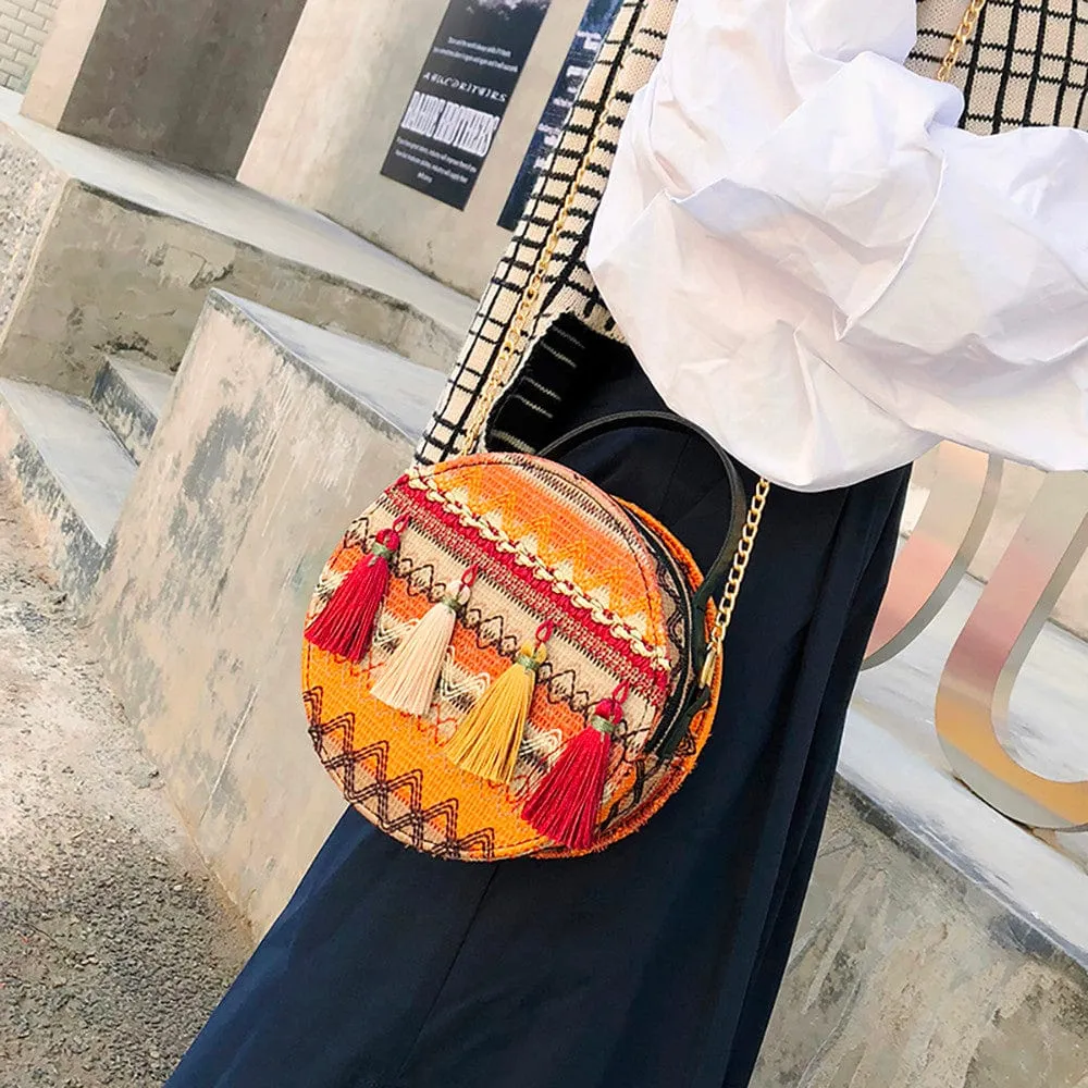 Round Rattan Hippie Bags