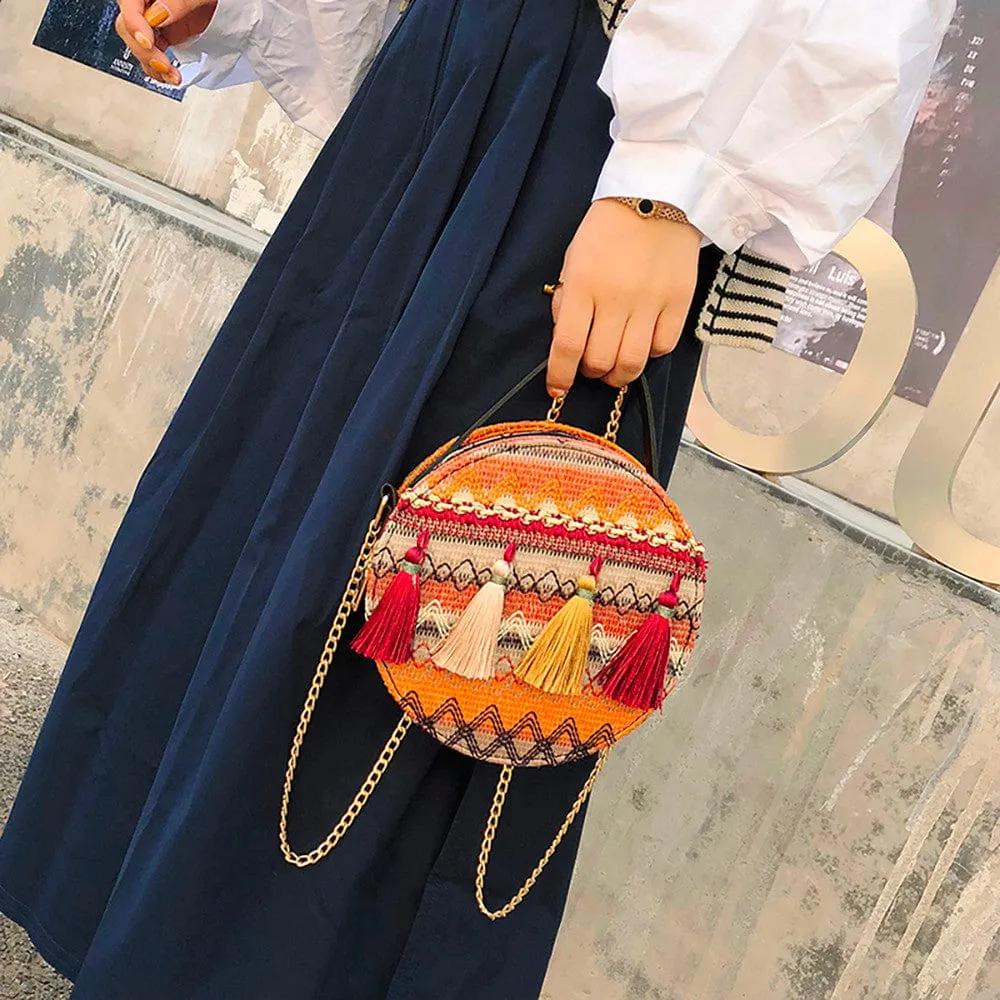 Round Rattan Hippie Bags