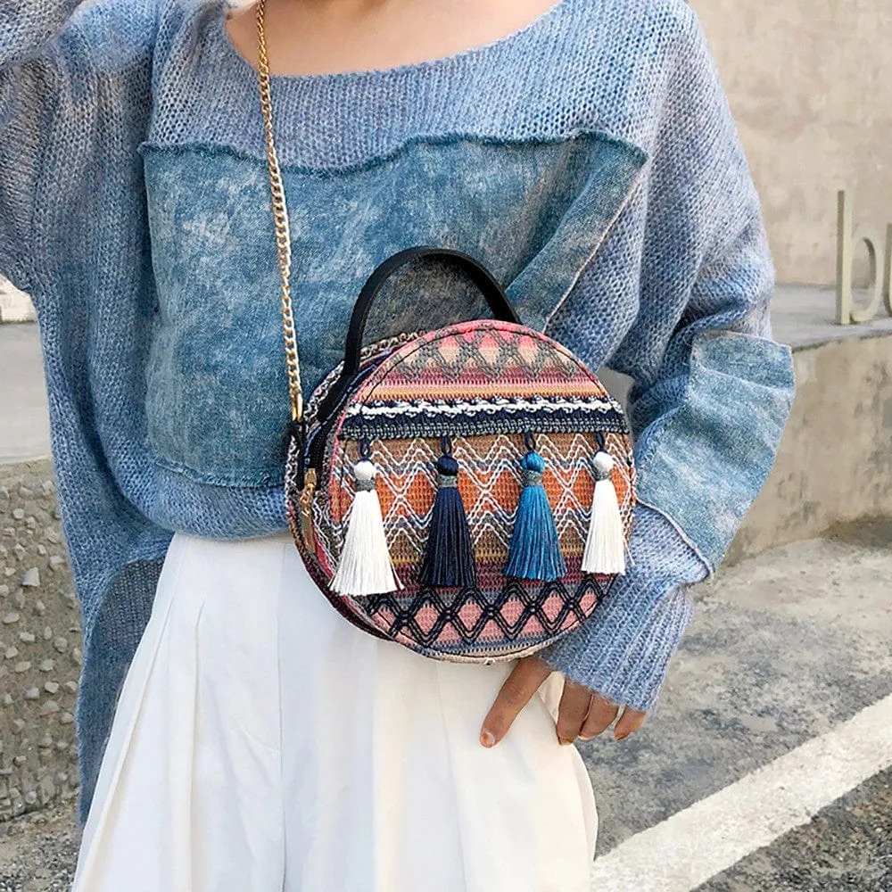 Round Rattan Hippie Bags