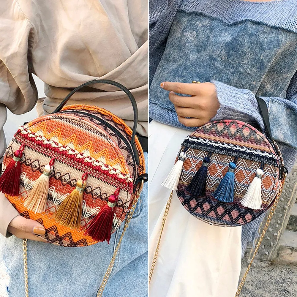 Round Rattan Hippie Bags