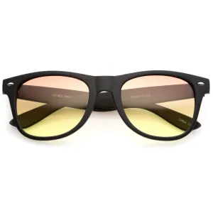 Rubberized Horned Rim Gradient Lens Sunglasses C233