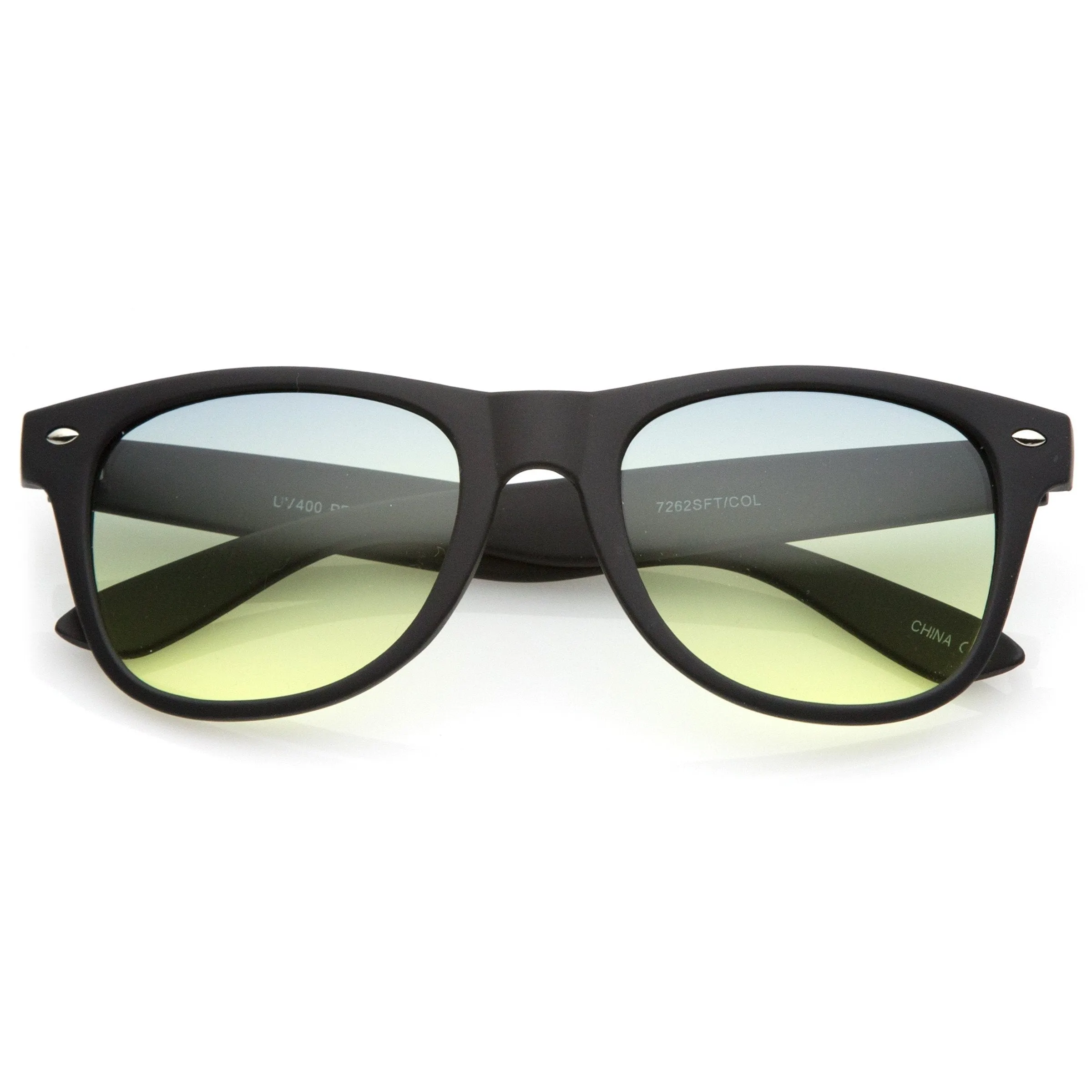 Rubberized Horned Rim Gradient Lens Sunglasses C233