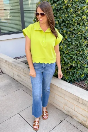 Scallop Edge Lime Top