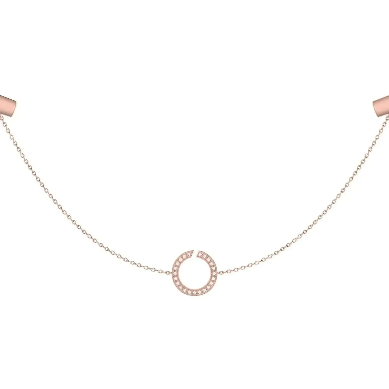 Skyline Radiance: 14K Rose Gold Diamond Layered Necklace
