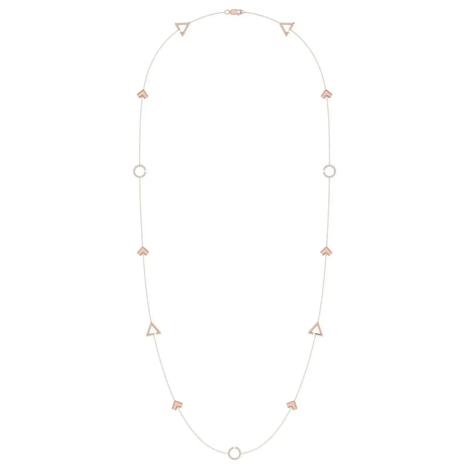 Skyline Radiance: 14K Rose Gold Diamond Layered Necklace