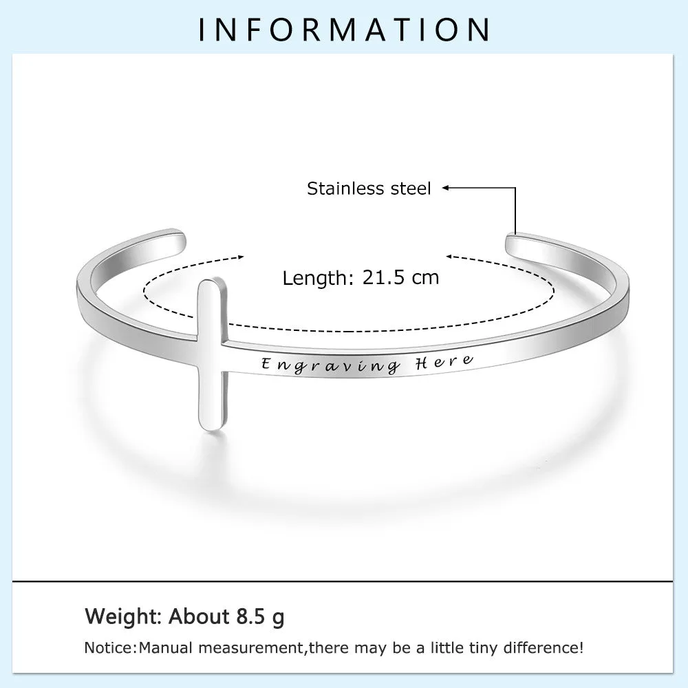 Stainless Steel Personalized Name Bangle Bracelet