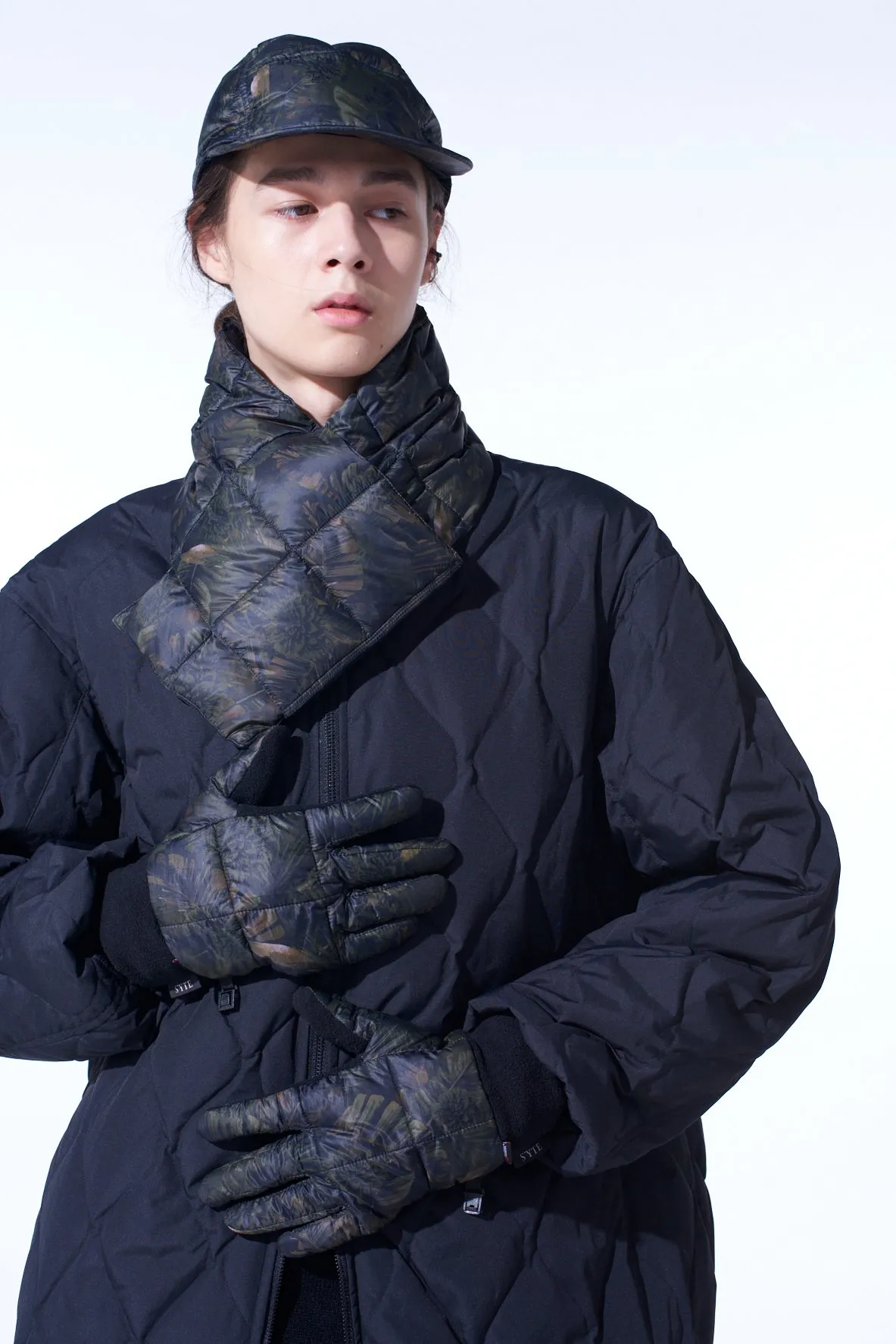 S'YTE X TAIONDAHLIA CAMOUFLAGE QUILTED DOWN GLOVE