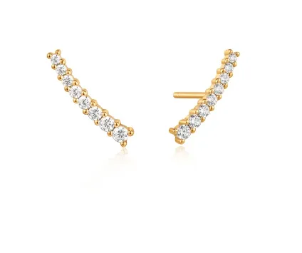 Yellow Glam Crawler Stud Earrings