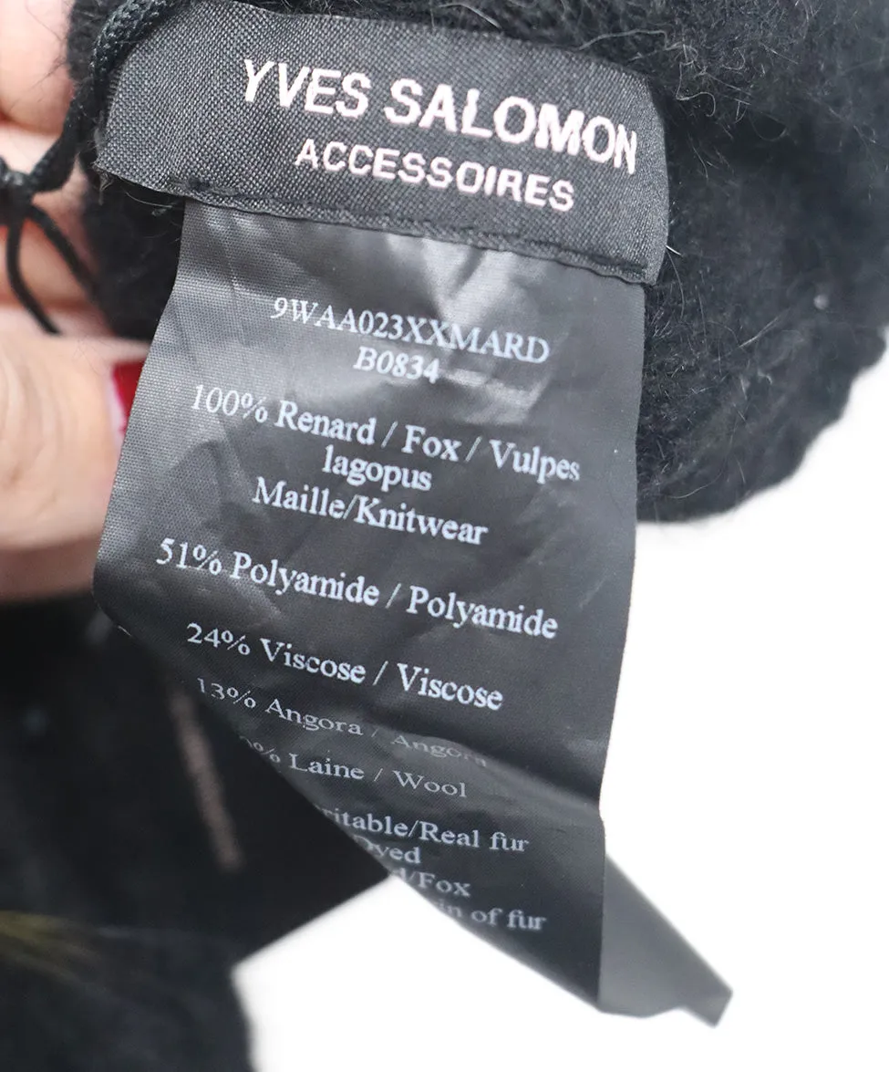 Yves Salomon Black Angora Fur Gloves